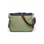 Wholesale Canvas Messenger Bag with Plaid Flap